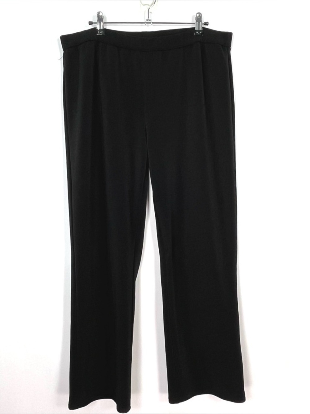 Chicos Black Dress Pants Stretchy Elastic Waist Sz 2 (fits like large see chart)